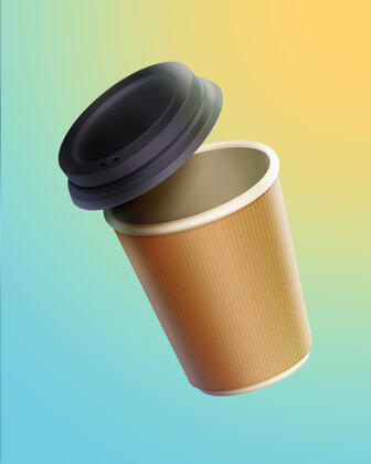 2D Rendered Coffee Cup Illustration Study (2025)