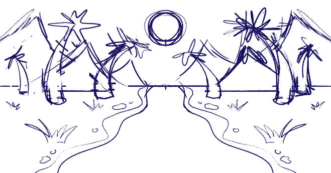 1: Retreat Camp Poster - rough sketch (2024)